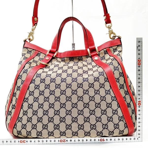 Gucci Tote Bag Navy Blue Canvas