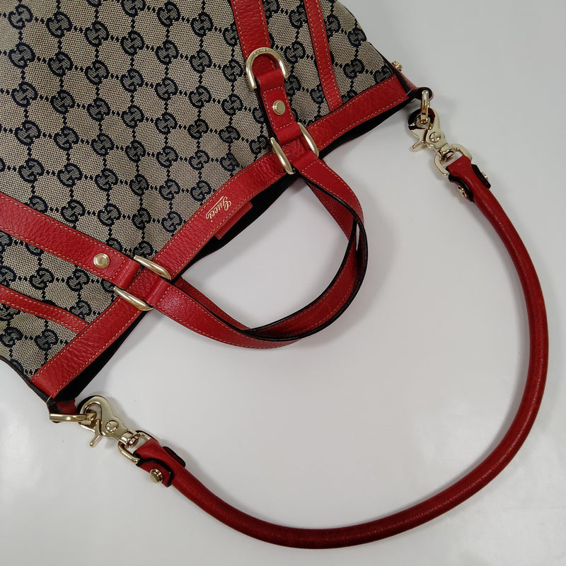 Gucci Tote Bag Navy Blue Canvas
