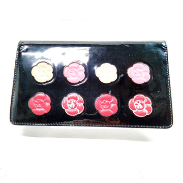 Chanel Long Wallet Black Patent Leather