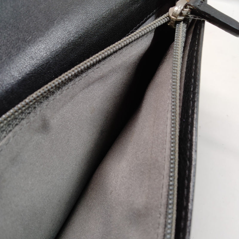 Chanel Long Wallet Black Patent Leather