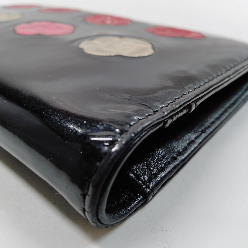 Chanel Long Wallet Black Patent Leather