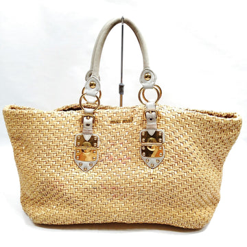 Miu Tote Bag Brown Straw