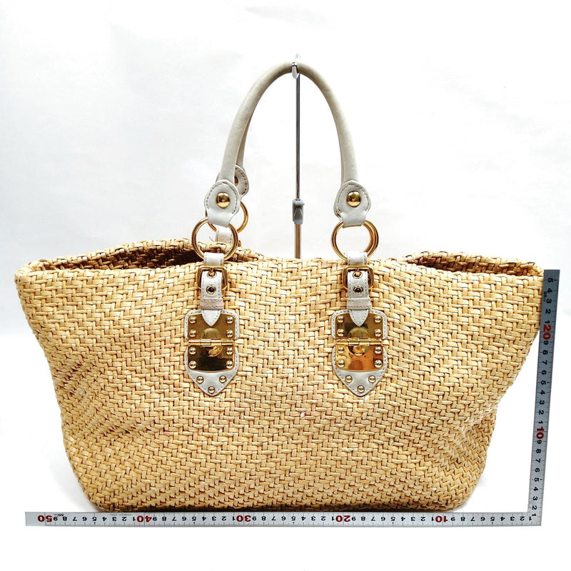 Miu Tote Bag Brown Straw