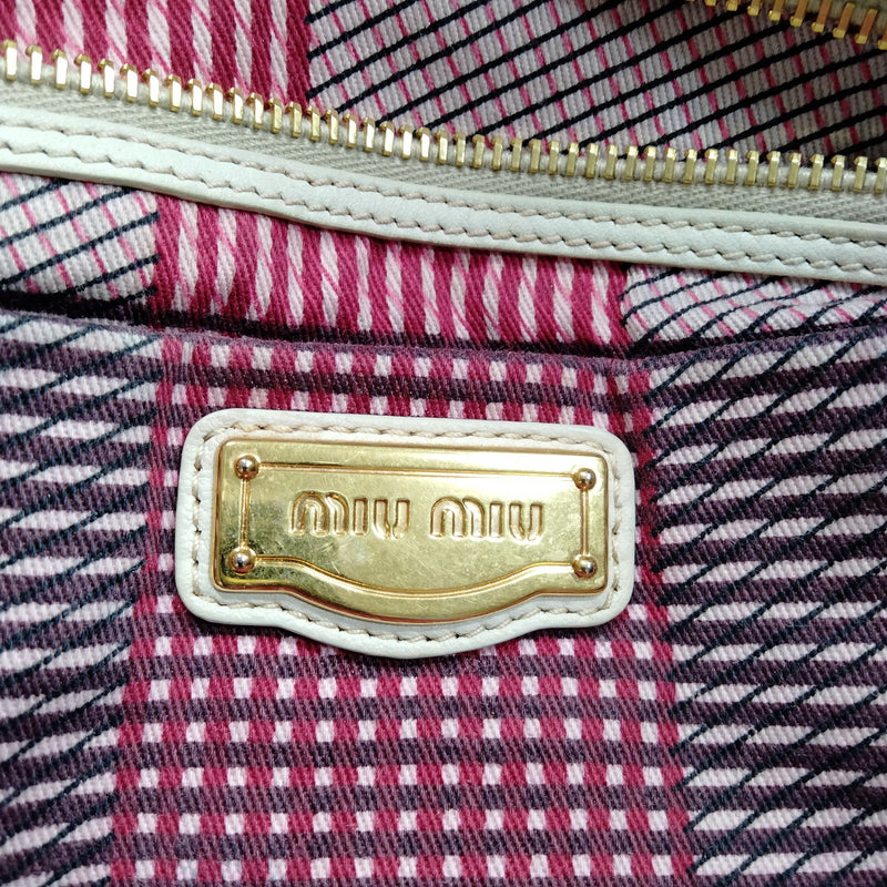 Miu Tote Bag Brown Straw