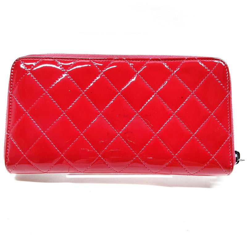 Chanel Long Wallet Pink Patent Leather