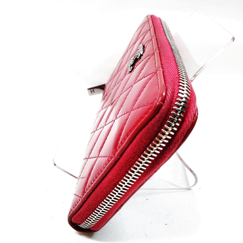 Chanel Long Wallet Pink Patent Leather