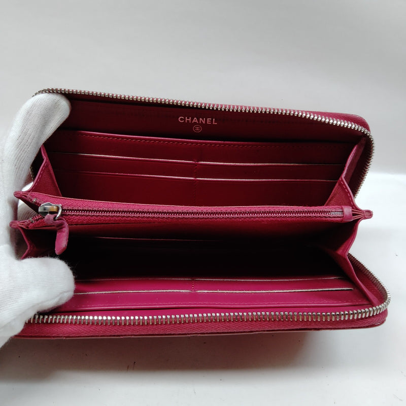 Chanel Long Wallet Pink Patent Leather