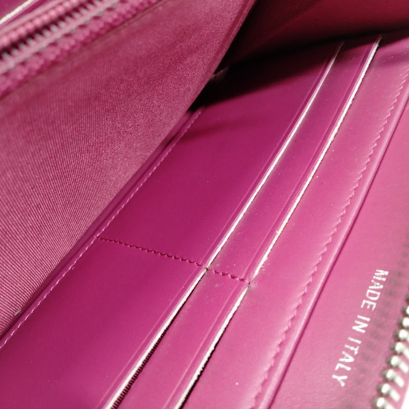 Chanel Long Wallet Pink Patent Leather