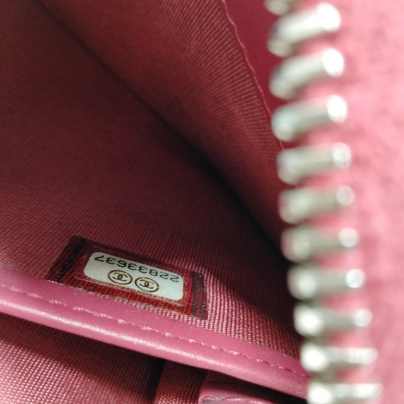 Chanel Long Wallet Pink Patent Leather