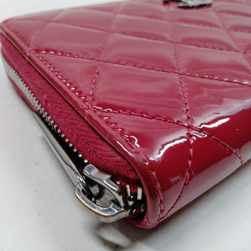 Chanel Long Wallet Pink Patent Leather