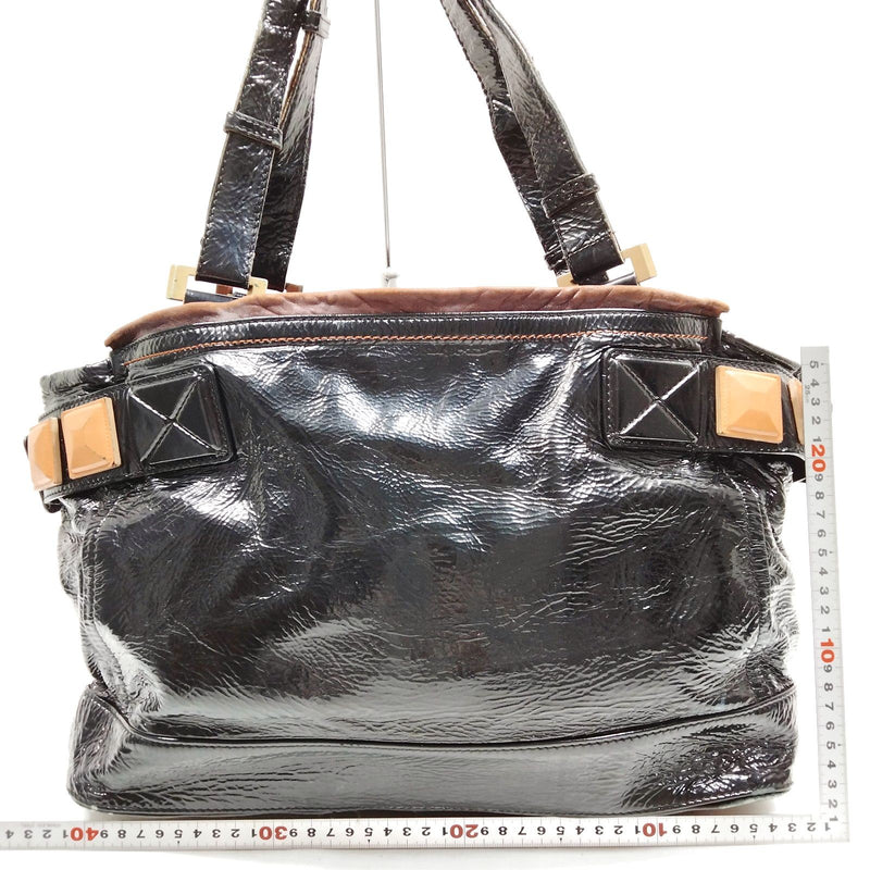 Chloe Hand Bag Black Patent Leather