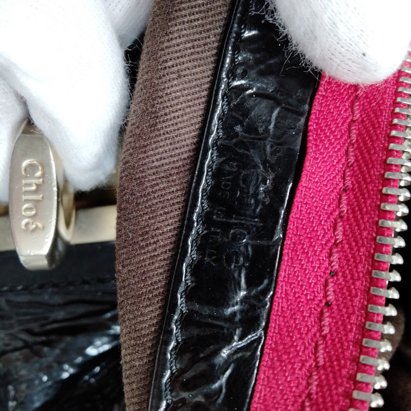 Chloe Hand Bag Black Patent Leather