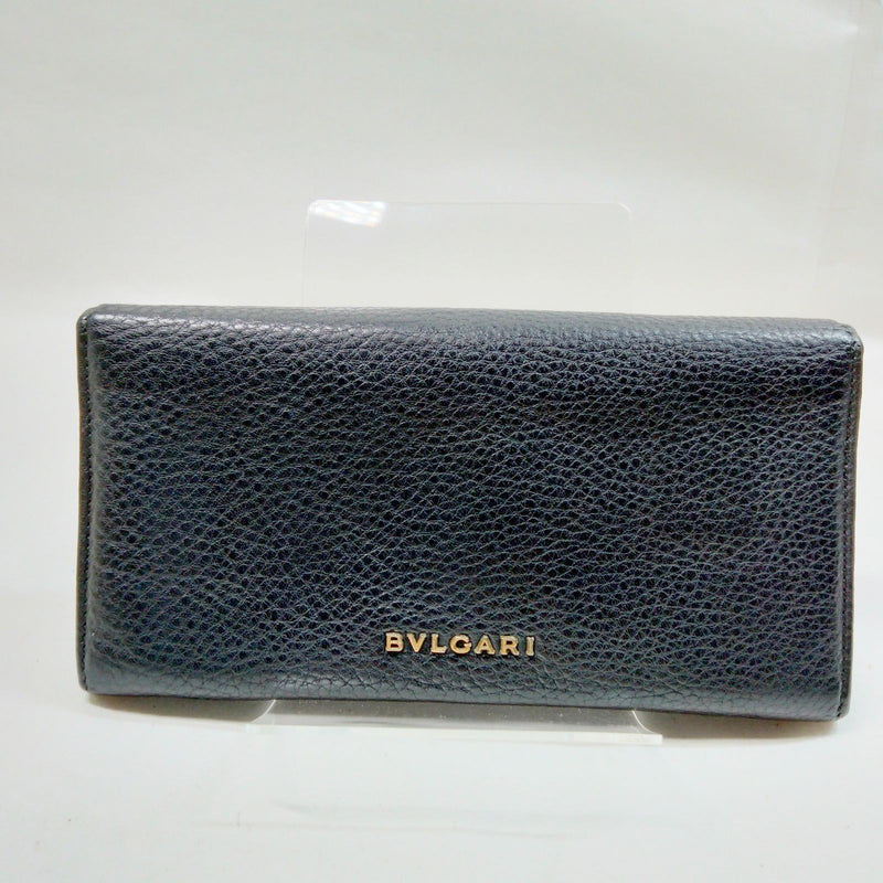 Bvlgari Long Wallet Black Leather
