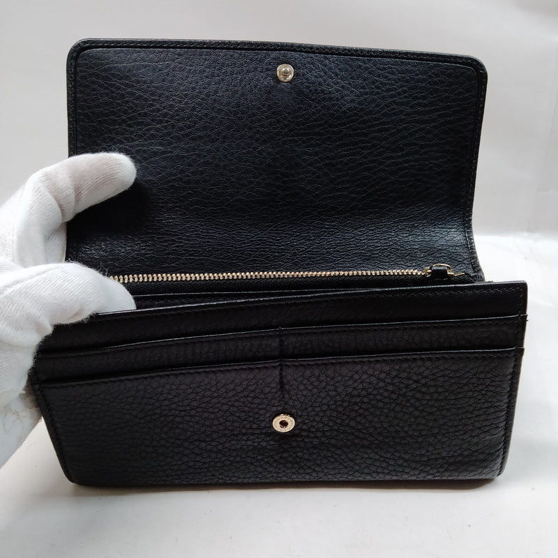 Bvlgari Long Wallet Black Leather