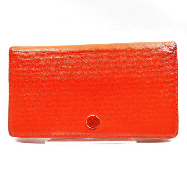 Chanel Long Wallet Orange Caviarskin