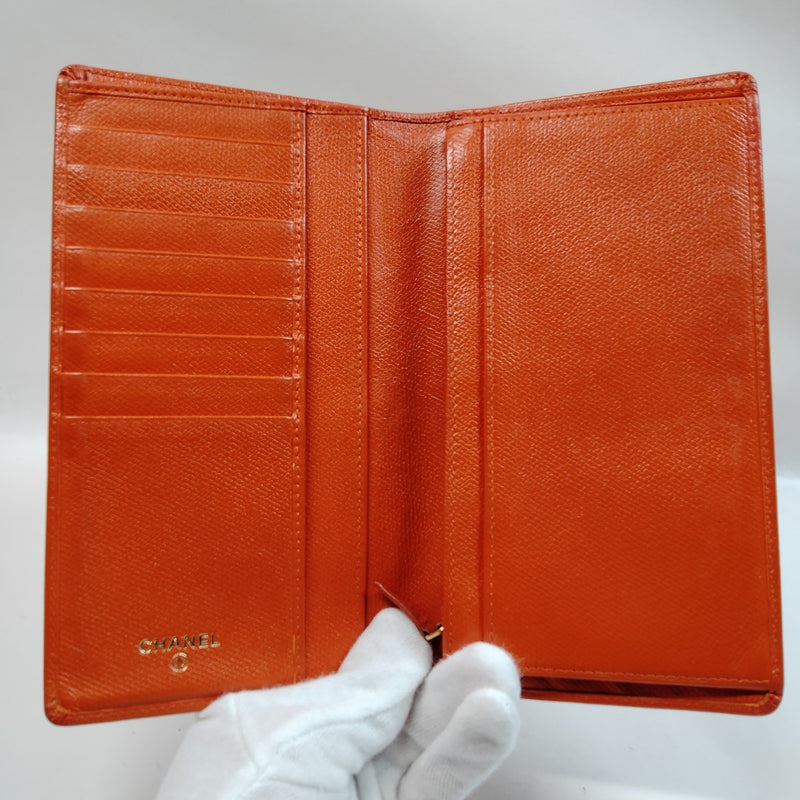 Chanel Long Wallet Orange Caviarskin