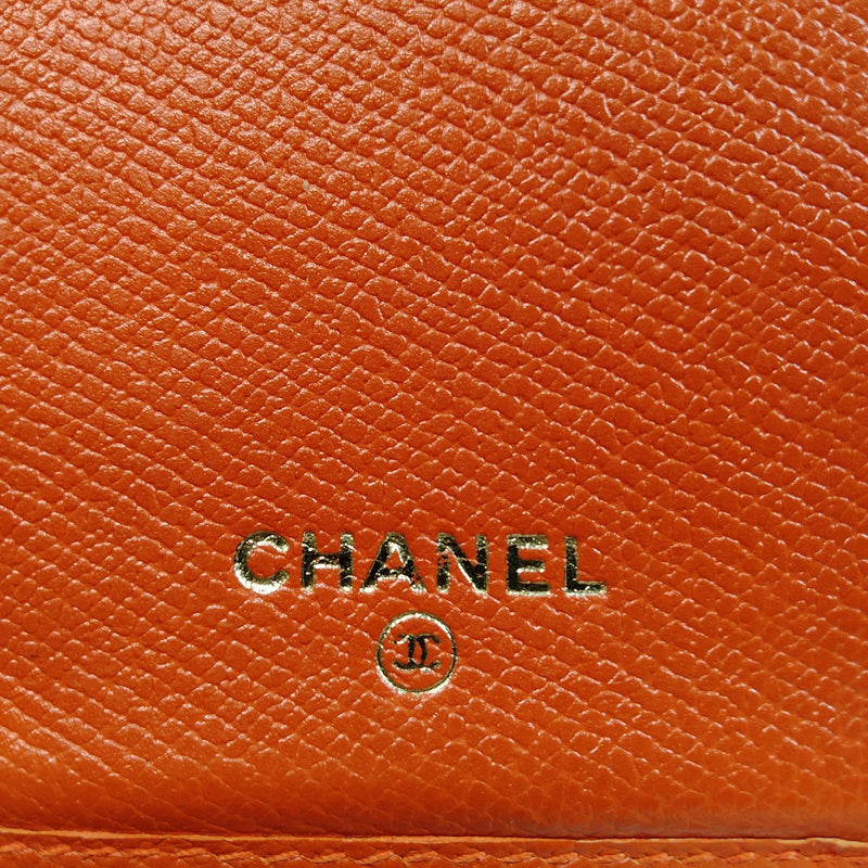 Chanel Long Wallet Orange Caviarskin