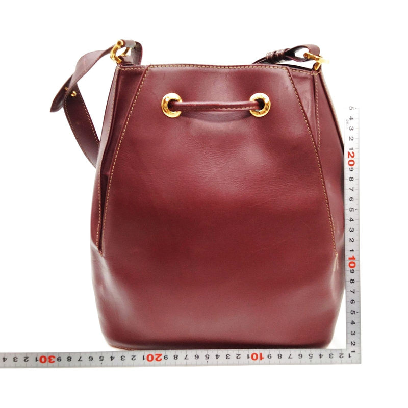 Cartier Shoulder Bag Bordeaux Leather