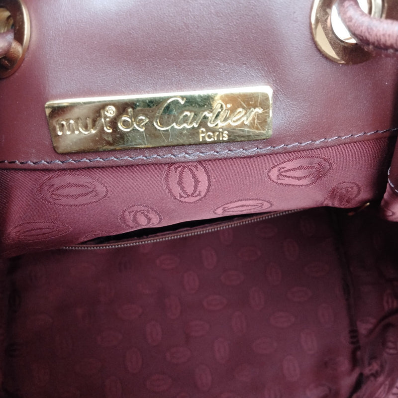 Cartier Shoulder Bag Bordeaux Leather