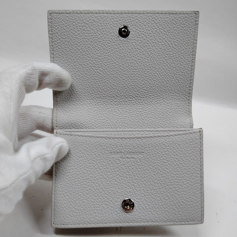 Saint Laurent Card Case White Leather
