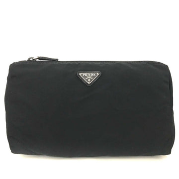Prada Logo Plate Nylon Cosmetic Pouch