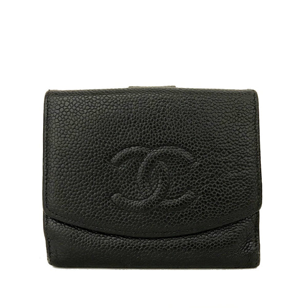 Chanel Cc Logo Grained Calfskin Bifold
