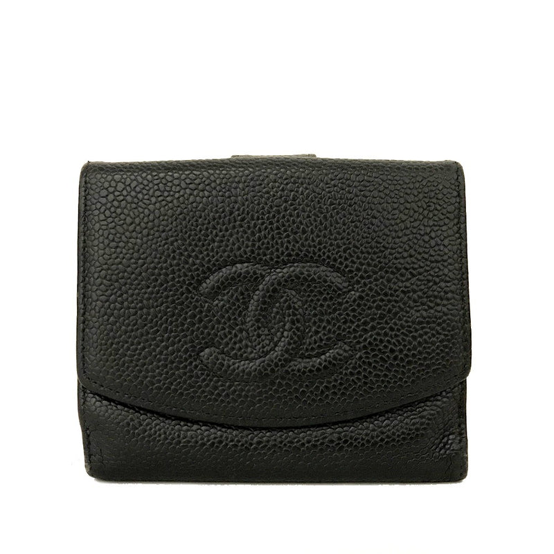 Chanel Cc Logo Grained Calfskin Bifold