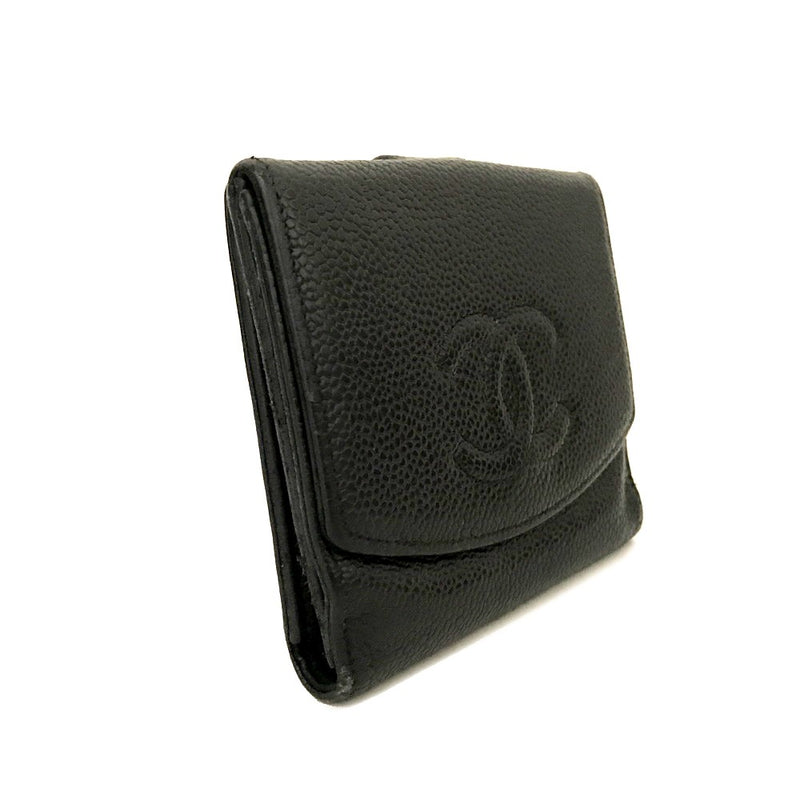 Chanel Cc Logo Grained Calfskin Bifold