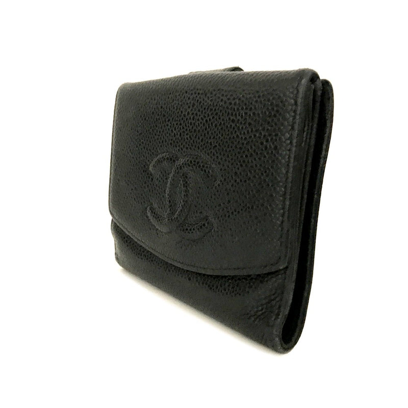 Chanel Cc Logo Grained Calfskin Bifold