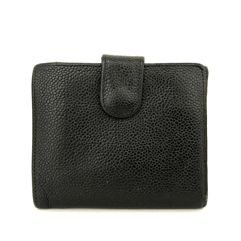 Chanel Cc Logo Grained Calfskin Bifold