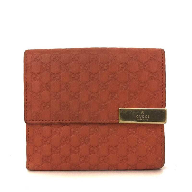 Gucci Micro Ssima Gg Logo Leather Bifold