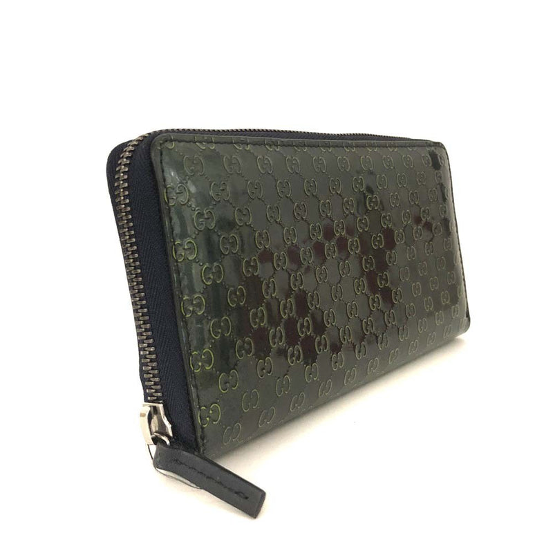 Gucci Micro Gg Patent Leather Zip Around
