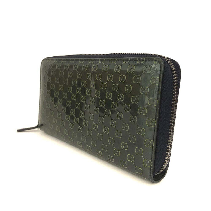 Gucci Micro Gg Patent Leather Zip Around