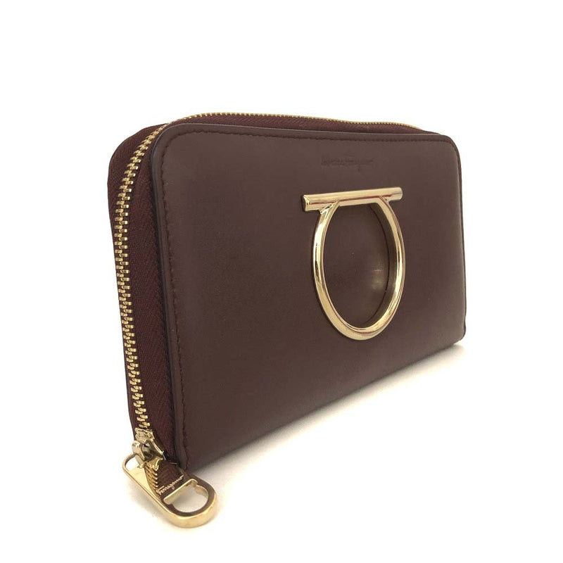 Salvatore Ferragamo Gancini Leather Zip