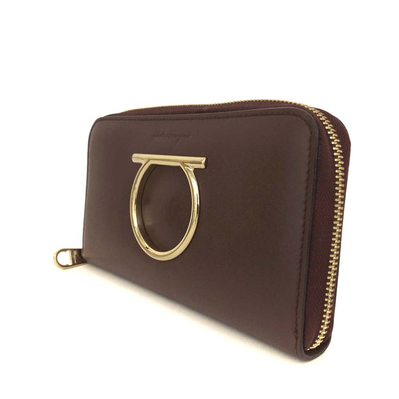 Salvatore Ferragamo Gancini Leather Zip