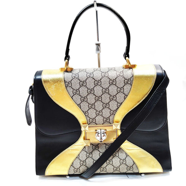 Gucci Hand Bag Brown Pvc