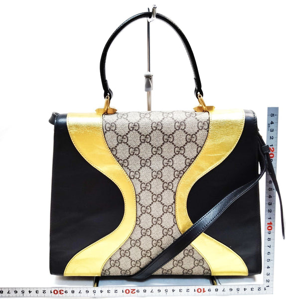 Gucci Hand Bag Brown Pvc