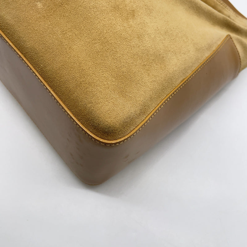 Gucci Suede Leather Beige Brown One