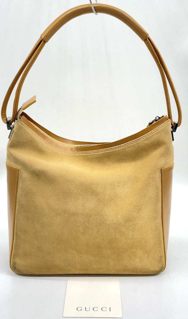 Gucci Suede Leather Beige Brown One