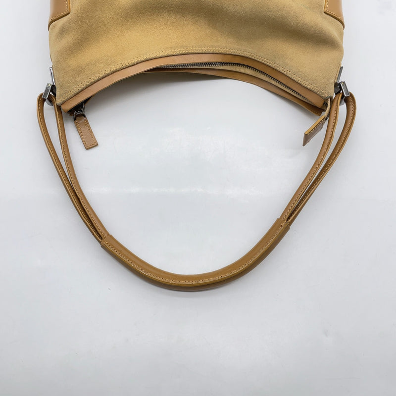 Gucci Suede Leather Beige Brown One