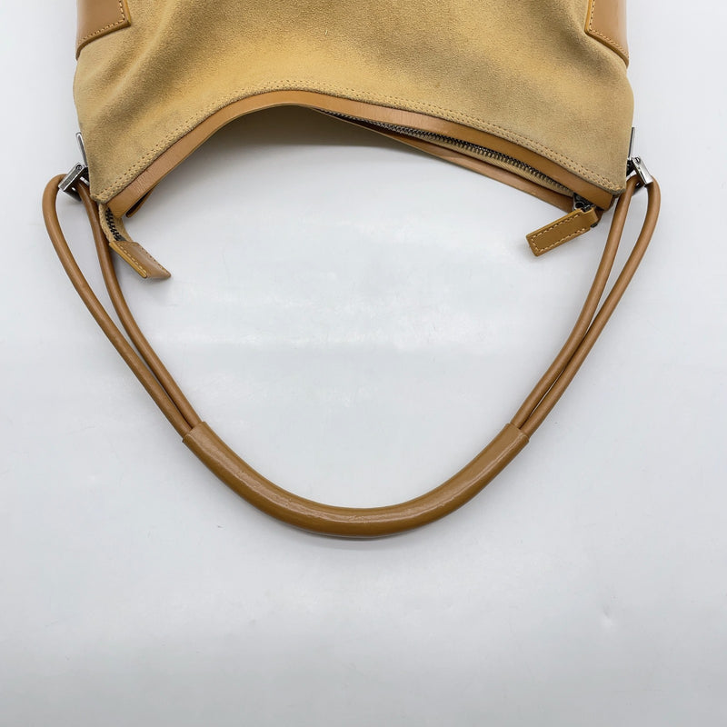 Gucci Suede Leather Beige Brown One