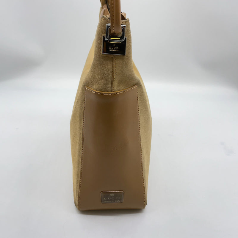 Gucci Suede Leather Beige Brown One