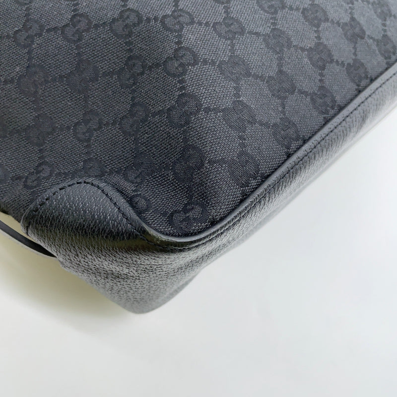 Gucci Gg Black Canvas Leather A4