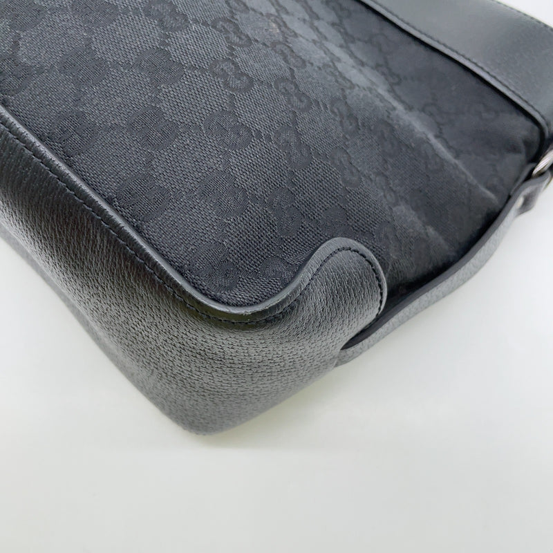 Gucci Gg Black Canvas Leather A4