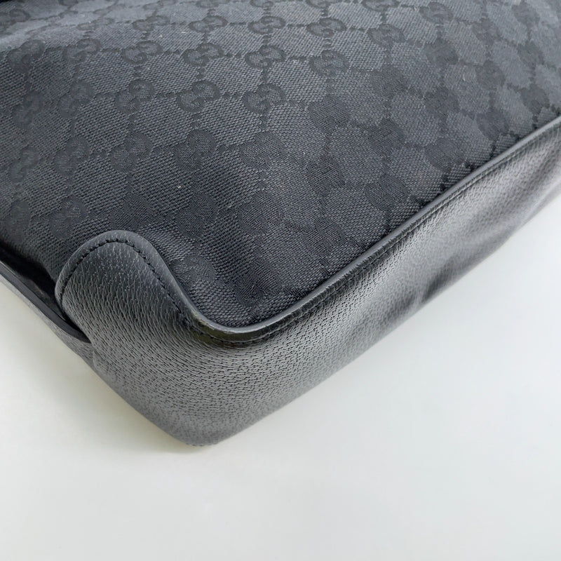 Gucci Gg Black Canvas Leather A4