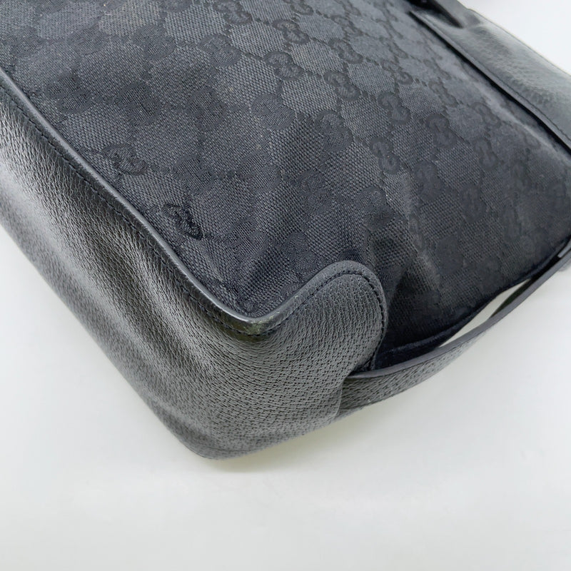 Gucci Gg Black Canvas Leather A4