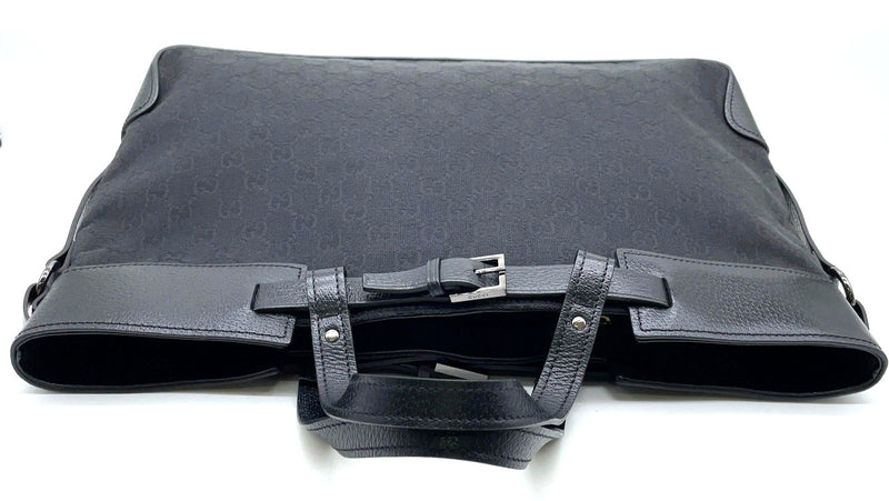 Gucci Gg Black Canvas Leather A4