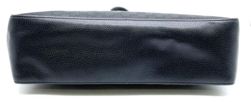 Gucci Gg Black Canvas Leather A4