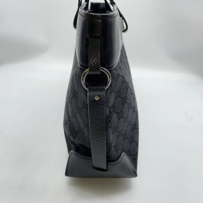 Gucci Gg Black Canvas Leather A4