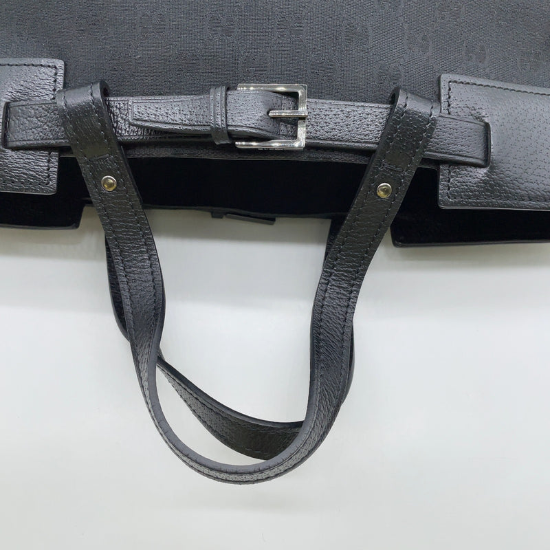 Gucci Gg Black Canvas Leather A4